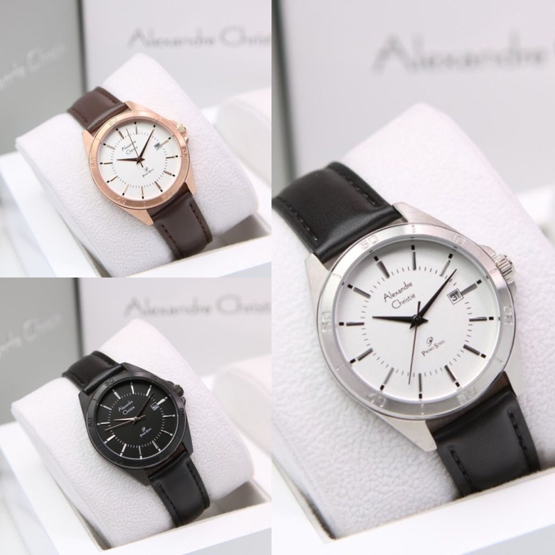 JAM TANGAN WANITA ALEXANDRE CHRISTIE AC 1011 TALI KULIT. ORIGINAL