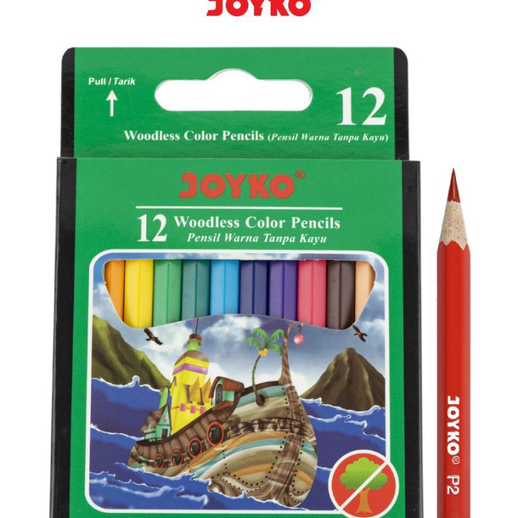 

Kirim Langsung Pensil warna Joyko 12 warna pendek CP-107 Woodles ( 1set )