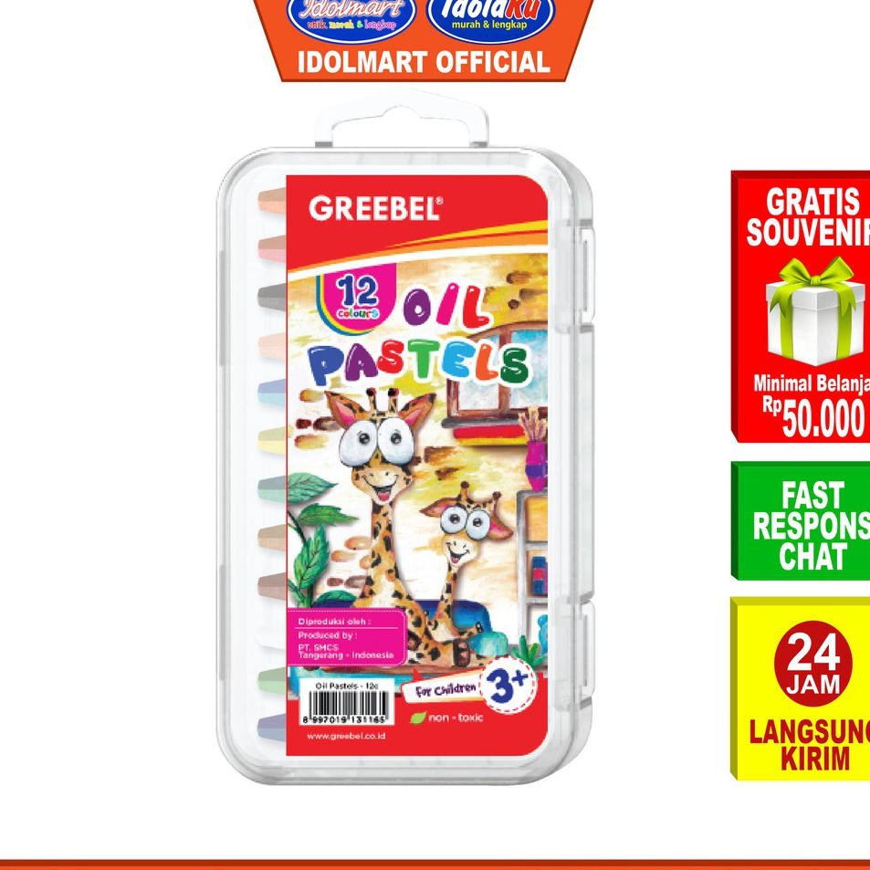 

➢❈ Crayon oil pastels 12 warna - quality by greebel Model Terkini