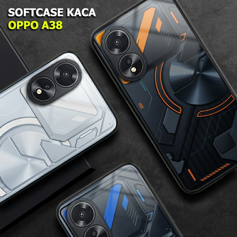 Softcase Glass kaca Oppo A38 [E656] Case HP Oppo A38 - Casing Oppo A38 - Softcase Oppo A38 Terbaru
