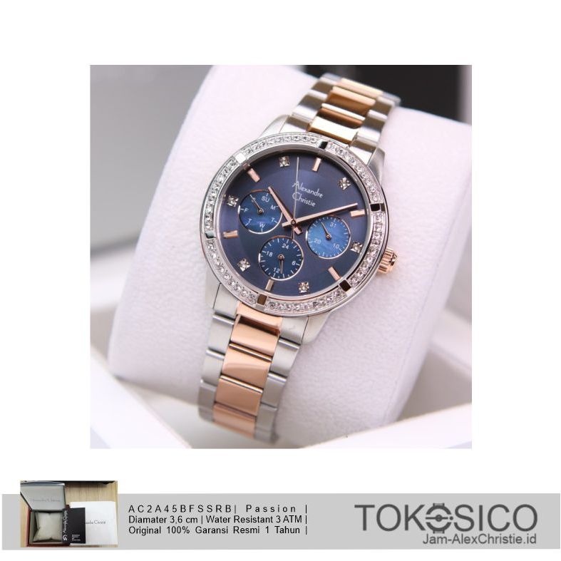 JAM TANGAN ALEXANDER CHRISTIE WANITA ORIGINAL ROSEGOLD AC 2949 2A45 JAMTANGAN  ALEXANDRE CHRISTY CEW