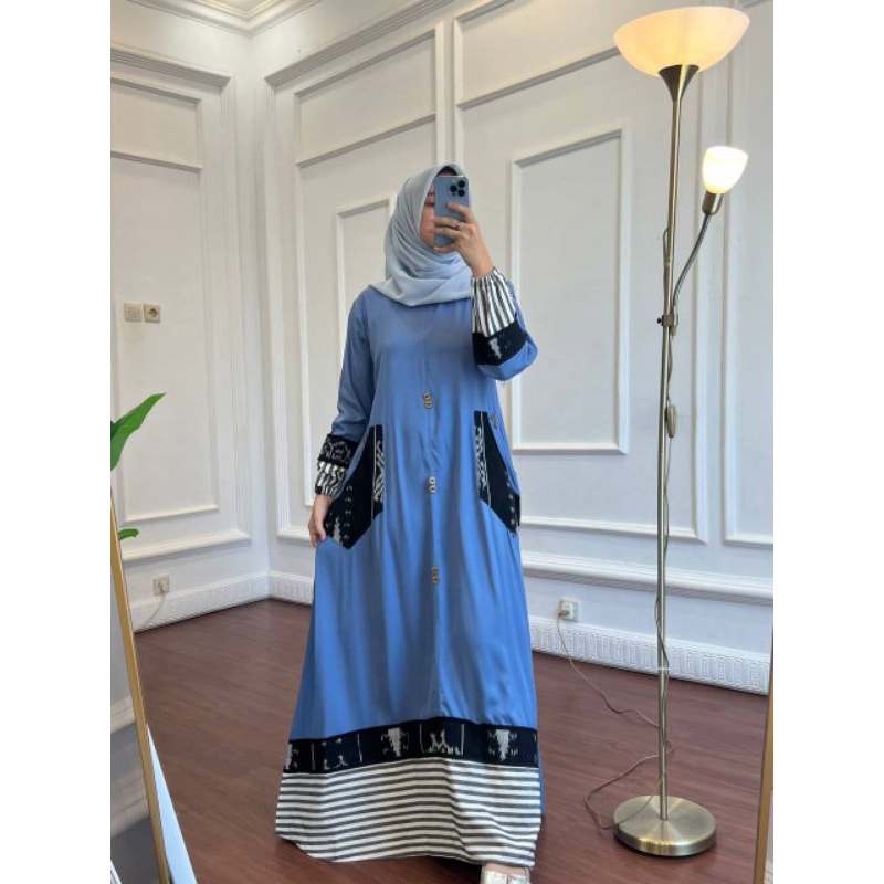 Anjani store gamis etnik terbaru/ gamis etnik adem by Anjanistore