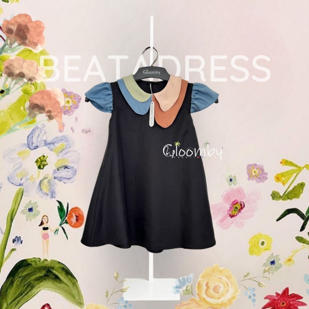 Cloomby Kids Beata Dress Midi Anak Perempuan Instan Bandung Dress Anak Cantik Korean Style Dress Ana