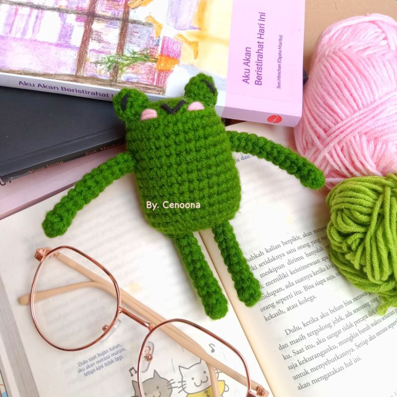 (0026) Doll Seventeen Minghao The8 Green Frog Rajut Amigurumi