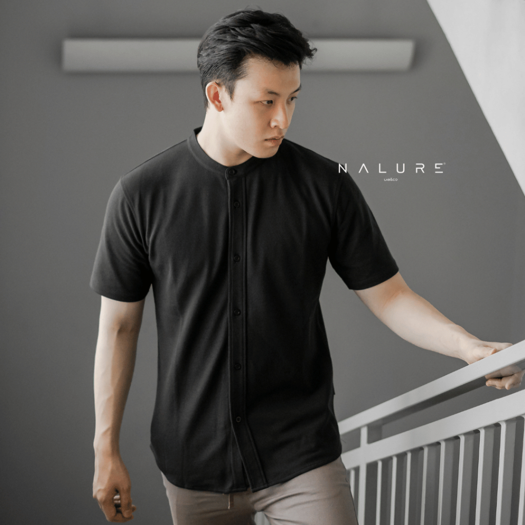 Nalure Kaane Shirt Semi Formal Tee | Kemeja Kaos Lengan Pendek Pria Polos