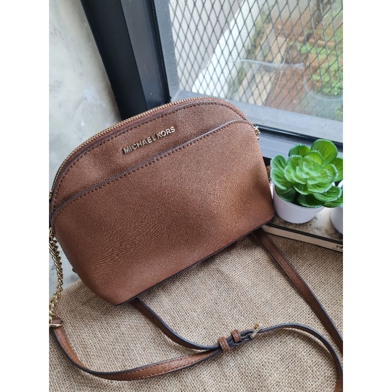 Preloved Tas MK Dome Crossbody Brown Original