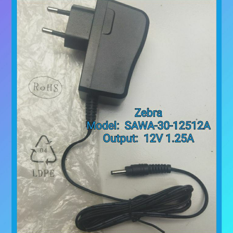 GROSIR ✅ Charger Adaptor 12v 1.25A 12volt 1,2A Printer Zebra MZ220 MZ320 IMZ220 IMZ320 jack kecil