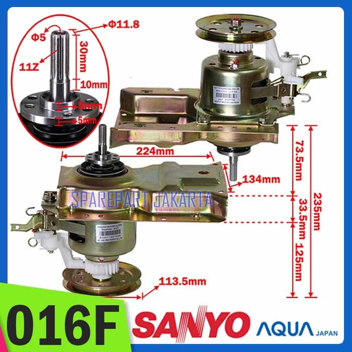 Gearbox Sanyo mesin cuci 1 tabung 016F