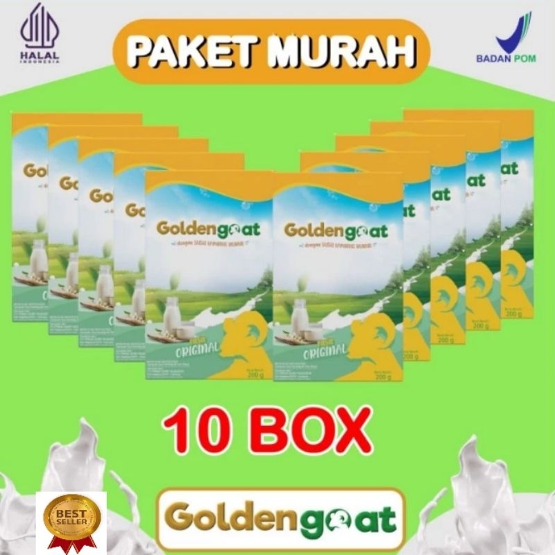 

Paket Promo 10 Box Golden Goat Susu Kambing Etawa | Susu Kambing Etawa Golden Goat