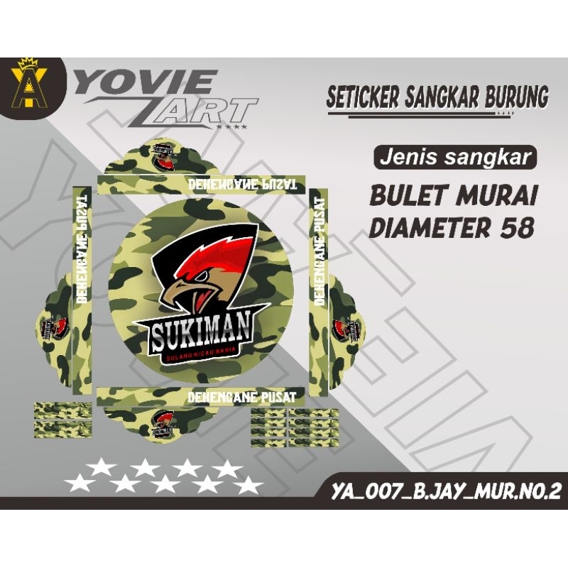 CUSTOM DECAL SETIKER SANGKAR MURAI NO 1.2.3.4