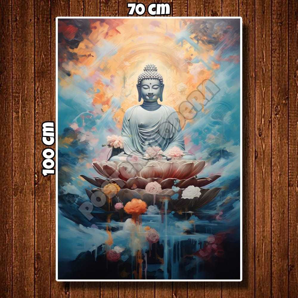 Walldecor Poster Buddha Art Ukuran Xtra Besar Code34 / Hiasan Dinding Tempel Tembok / Hiasan Dinding
