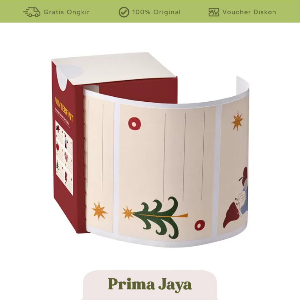 

PrimaJaya VINTERFINT Stiker, pola sinterklas putih pudar, 50 –p VI6707