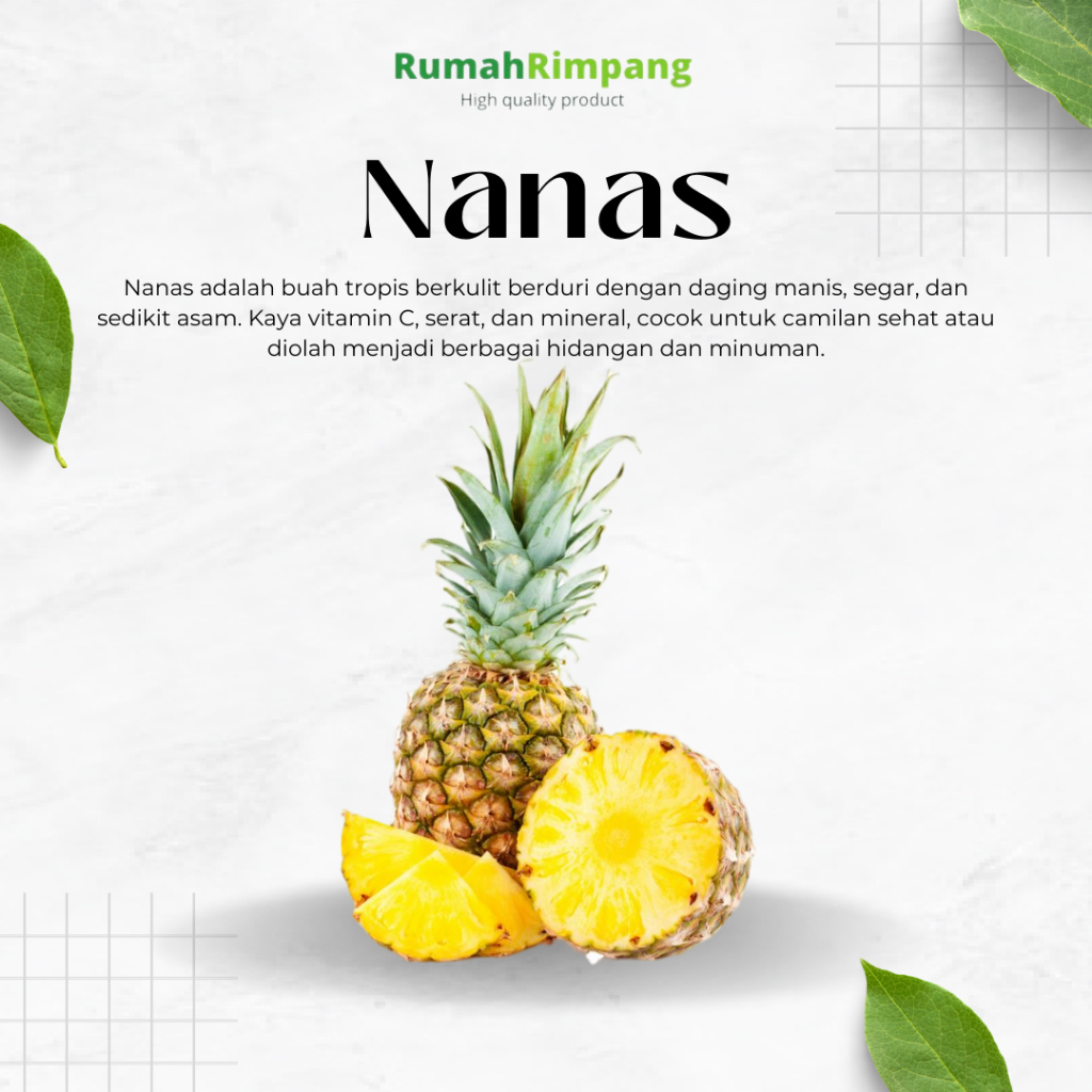 

[BISA INSTAN] JUAL BUAH NANAS FRESH - KEMASAN 900 Gram - 1 Kg
