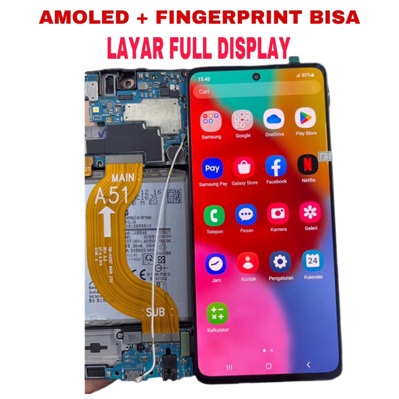 LCD+TS SAMSUNG A51 A51F AMOLED+BISA FINGERPRINT