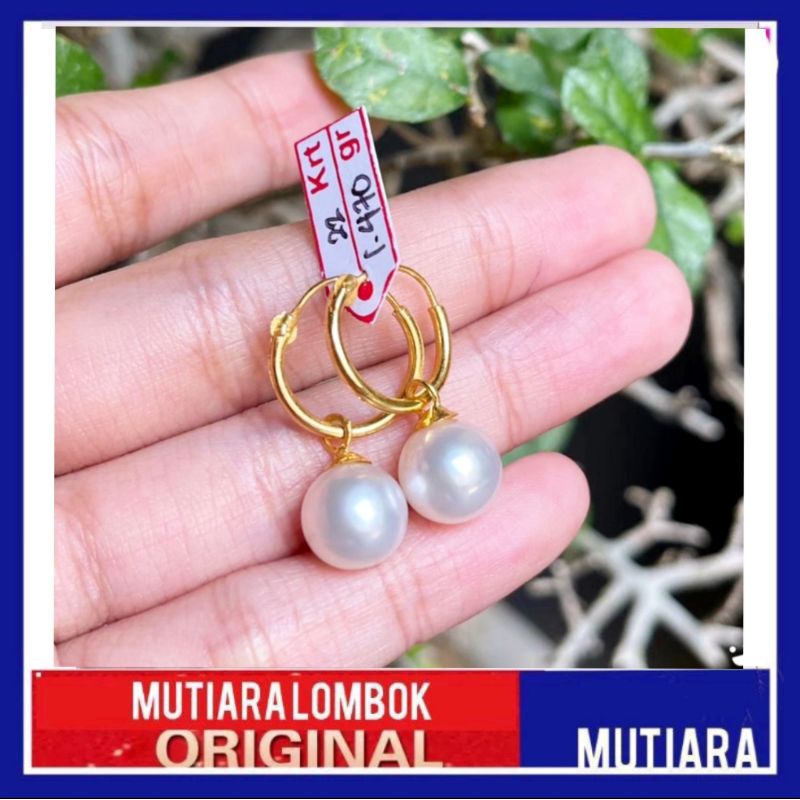 anting emas 22 karat perhiasan mutiara laut lombok gold kadar 91.6% pashion wanita nota sertifikat