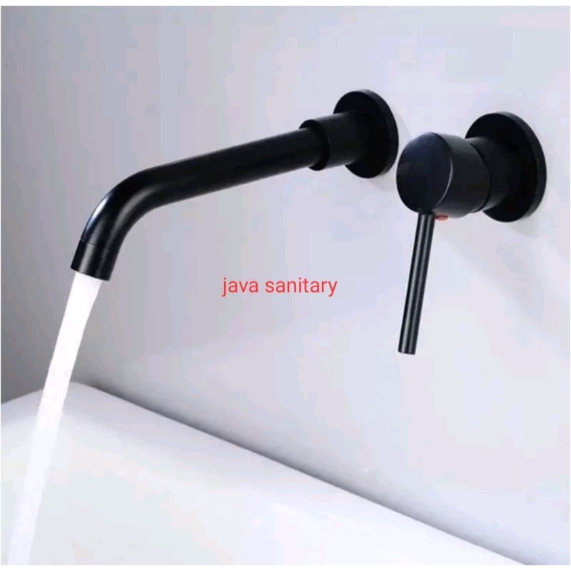 Kran Air Stop Kran Tanam Mixer Panas Dingin Stainless Black