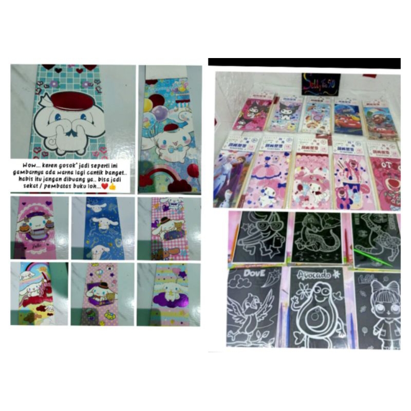 

buku gosok gosok gambar muncul warna bermacam motif isi 8 lembar