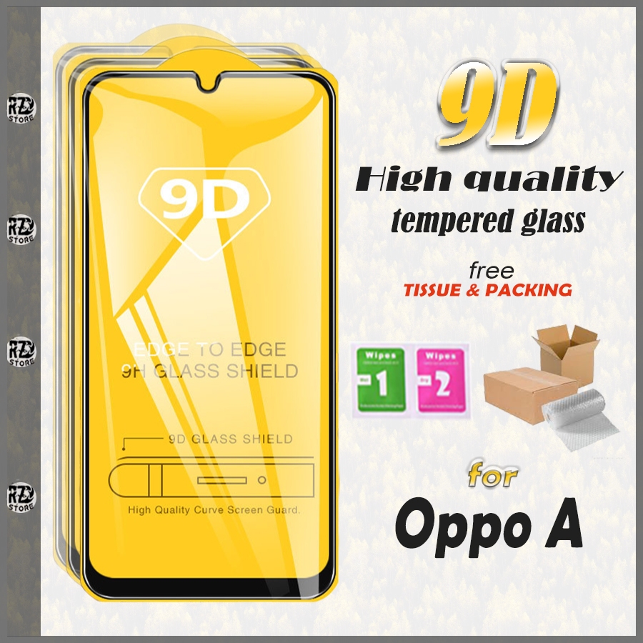 TG TEMPERED GLASS 9D FULL SCREEN OPPO A3s A5 A5s A7 A9 A1K A11 A11K A15 A15S A16 A16S A16E A16K A17 A17K  A18 PELINDUNG LAYAR ANTI GORES TEMPEREDGLASS KACA