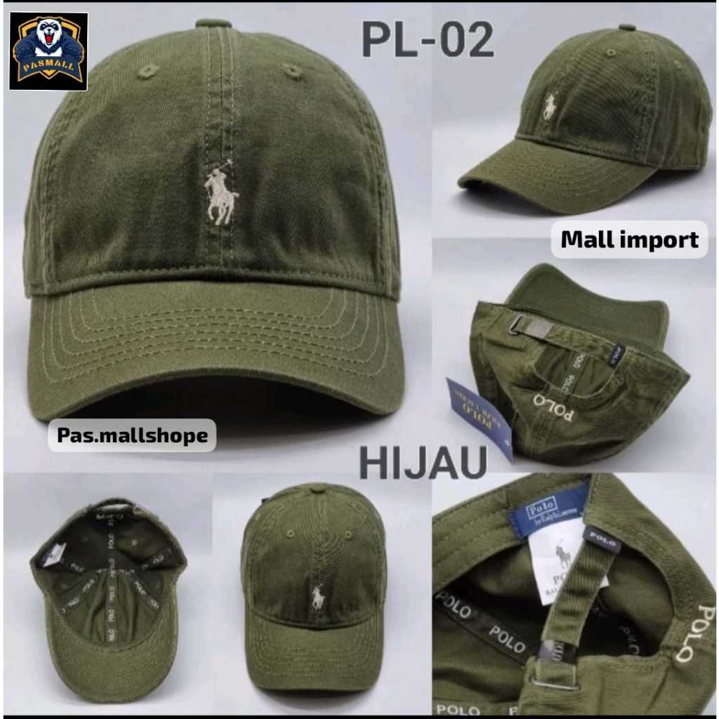 Topi Baseball Pria Polo Import Logo Bordir PL Series