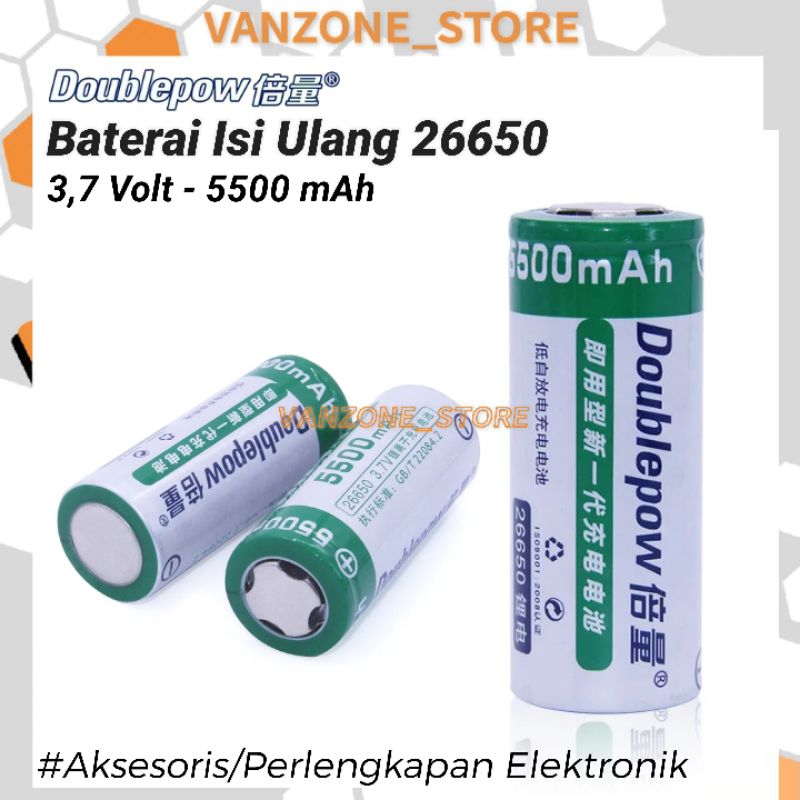 Baterai Isi Ulang Tipe Baterai 26650 Rechargeable untuk Senter laser dan peralatan elektronik