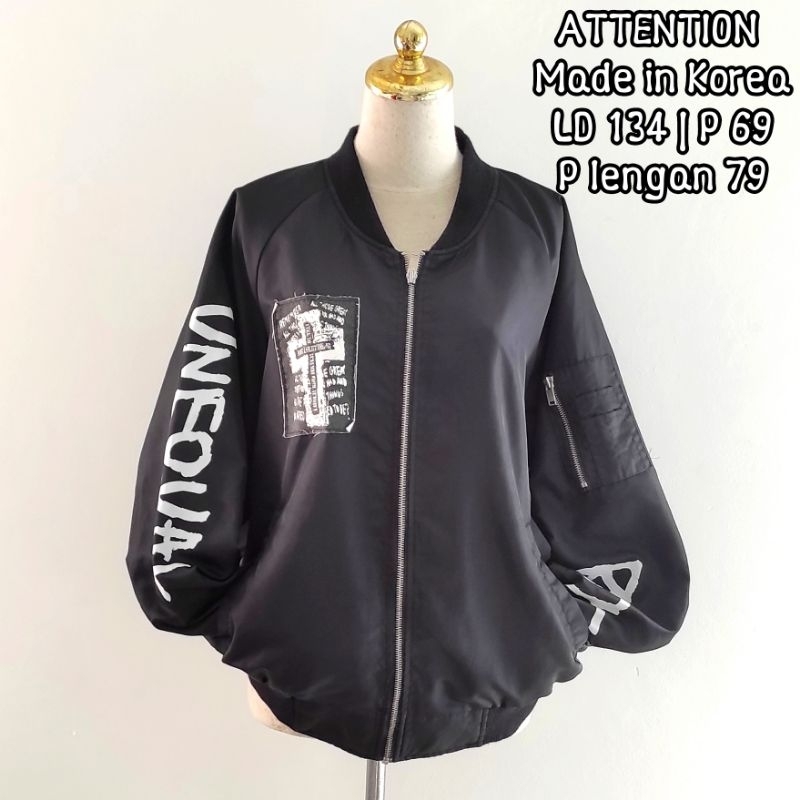 Jaket bomber ATTENTION premium pria size XXL, preloved