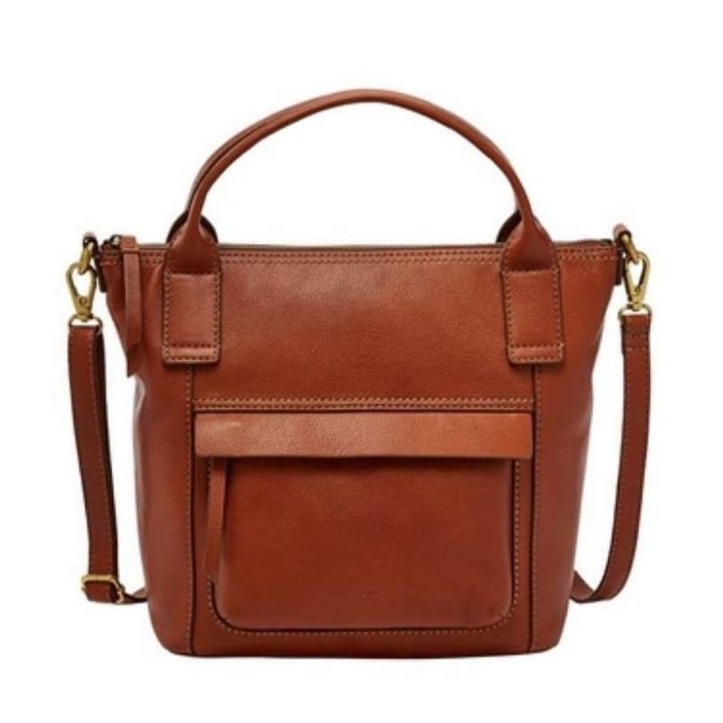 Fossil aida satchel medium brown