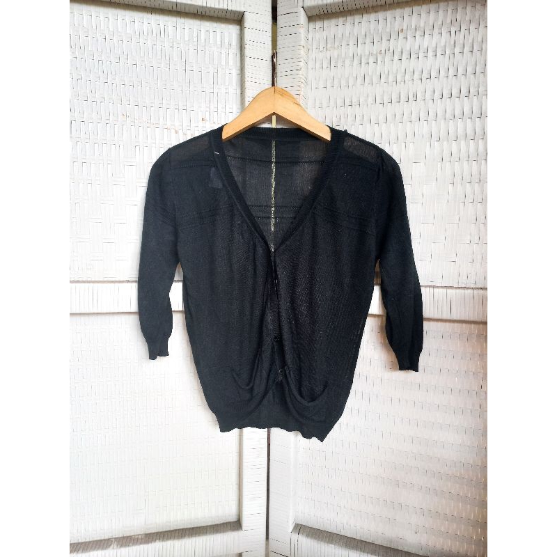 Cardigan Outer Hitam Wanita Cardigan Hitam Rajut
