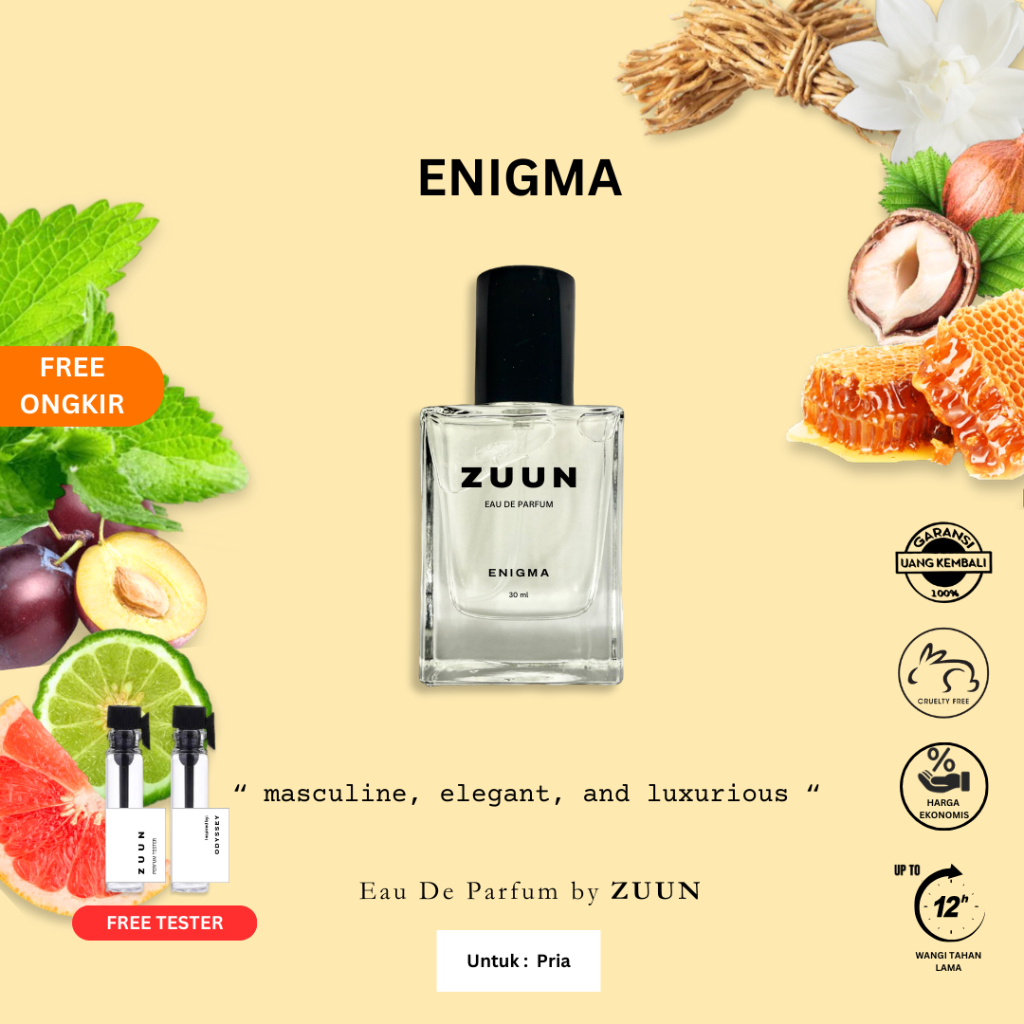 ZUUN - Parfum Pria Wangi Tahan Lama - ENIGMA Aroma Makulin, Elegan, Mewah