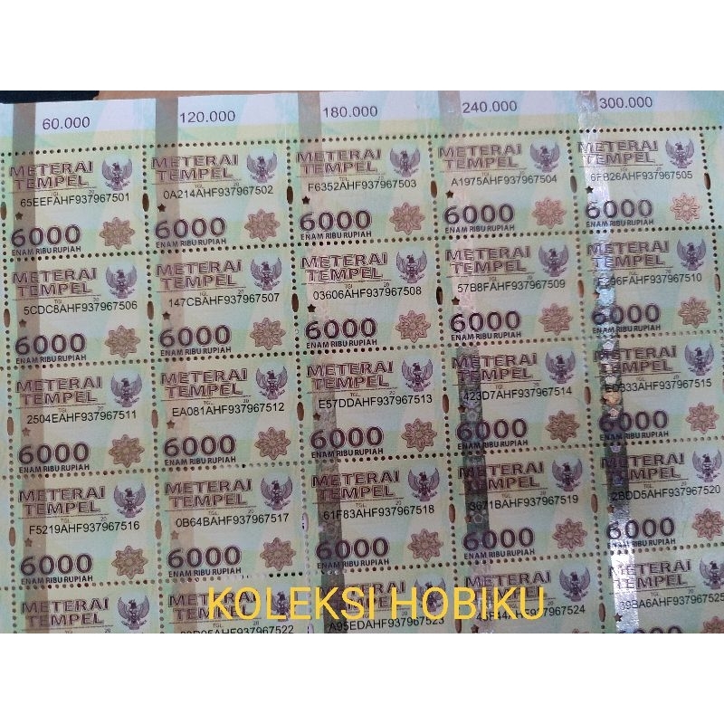 MATERAI 6000 TAHUN 2015-2021 ORIGINAL GRESS/UNC/BARU