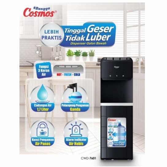 Cosmos CWD 7601 DIspenser Galon Bawah Panas Dingin Normal
