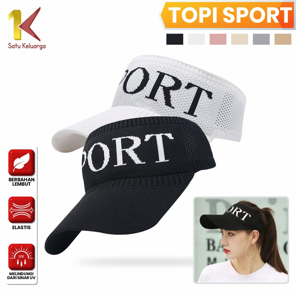 Satu Keluarga Topi Wanita Knit Visor Unisex P616 Topi Golf Tennis Rajut Katun Elastis Summer Hat Top