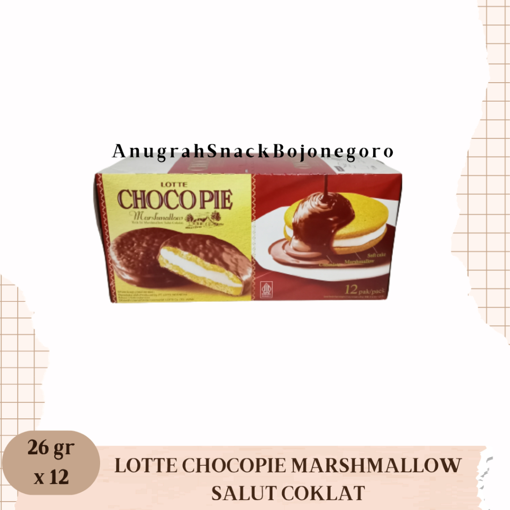 

Lotte Chocopie Marshmallow Salut Coklat 26gr x 12