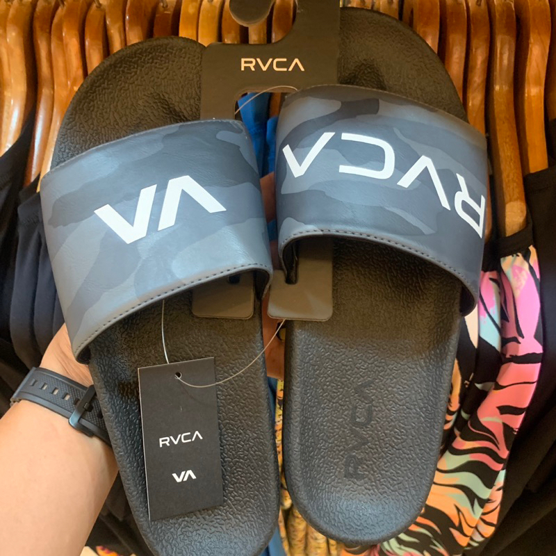 Sandal Slide Pria Rvca Original Rvca Sport Slide Camel New
