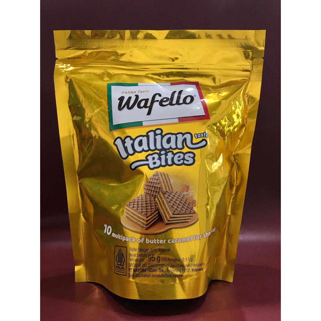 

Wafello Wafer Coklat Butter Caramel 114g - Wafer Wafello Kemasan Berbagi Rasa Butter Caramel