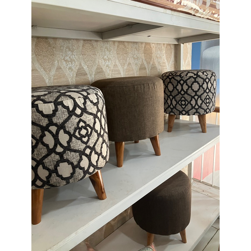 KURSI STOOL KAYU BULAT EMPUK