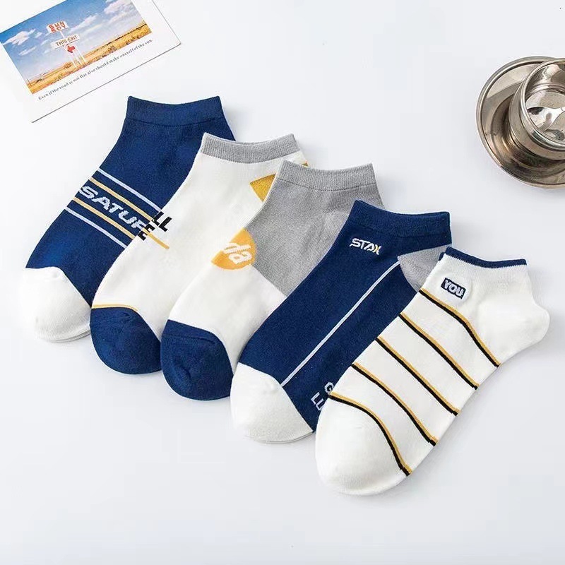 CHAVA | KK1414 Kaos Kaki Pendek Wanita Motif Garis-Garis Unisex Semata Kaus Kaki Socks Korean Fashion