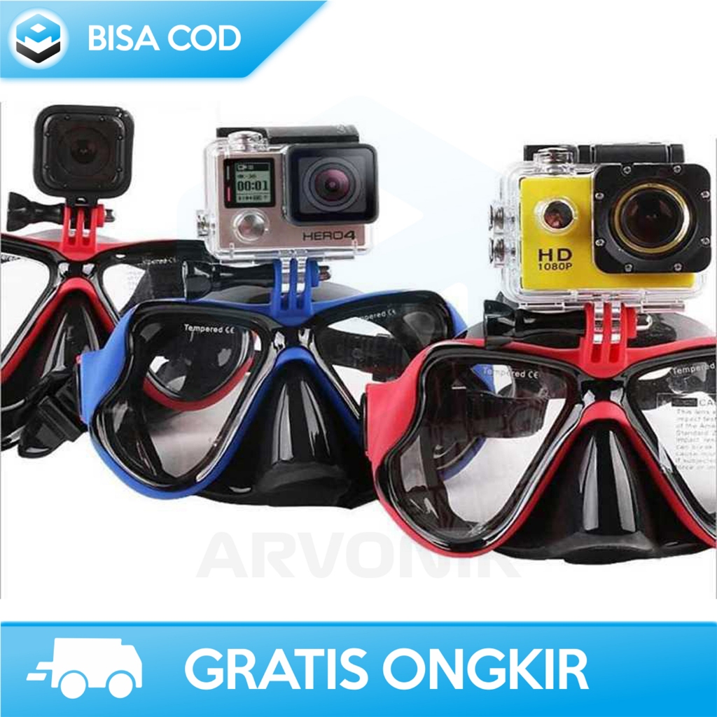 RB KACAMATA SELAM DEWASA ORIGINAL SCUBA DIVING SNORKELING GoPro MOUNT