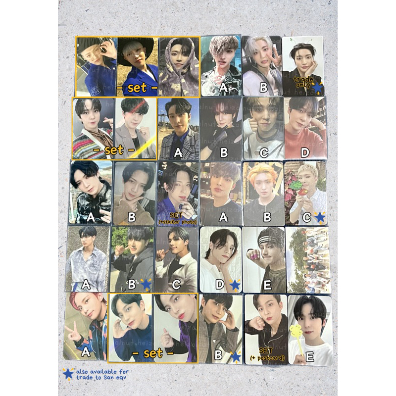 ATEEZ PHOTOCARDS (BACA DESKRIPSI) seonghwa yunho yeosang mingi wooyoung jongho daeyeol jangjun junmi