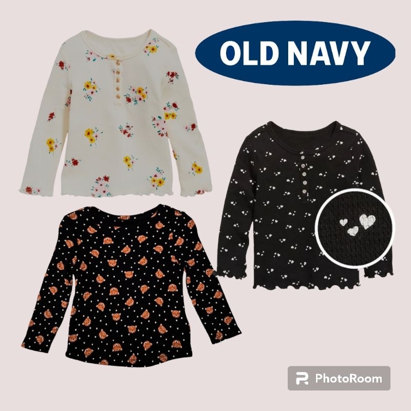 KAOS ANAK PEREMPUAN LENGAN PANJANG//BAJU RIB LENGAN PANJANG BRANDED