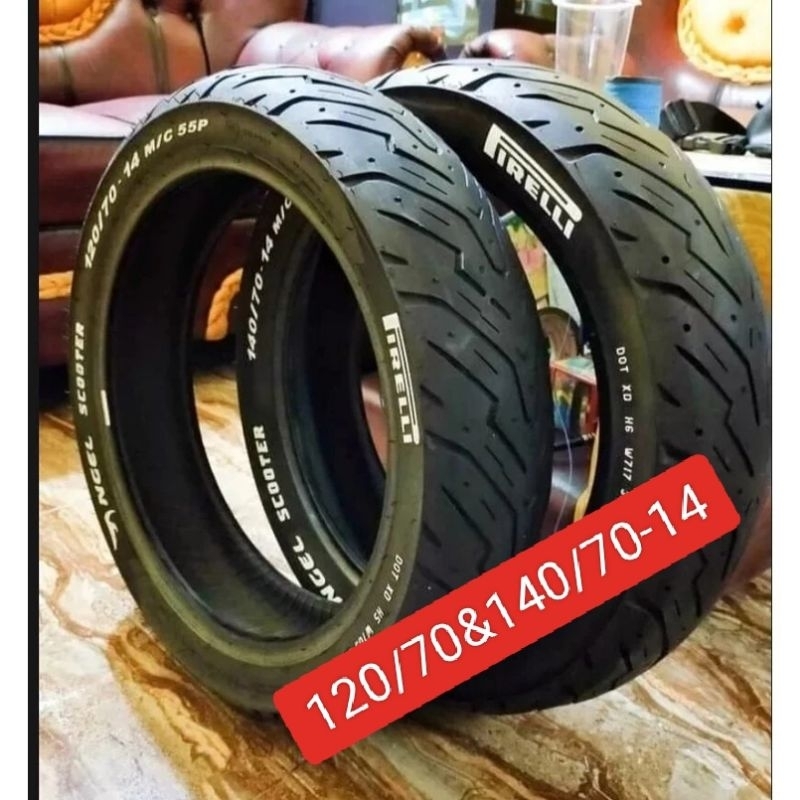 sepasang ban pirelli aerox depan belakang tubles