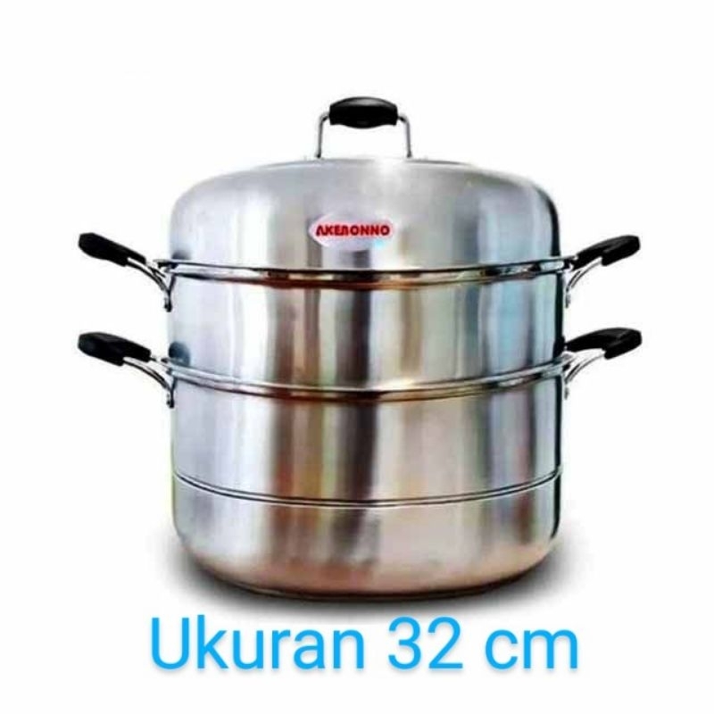 AKEBONNO STEAMER DOUBLE POT MX 001-32 / PANCI KUKUS GANDA 32CM