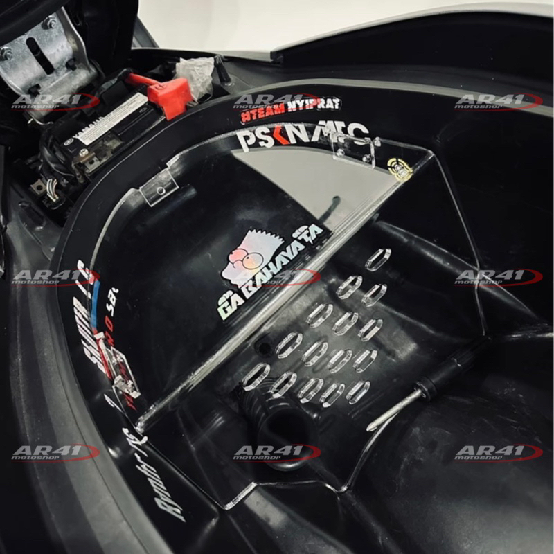 COVER SEKAT BAGASI DOWNDRAFT nmax old/new, Aerox old/new. 5MM, sekat bagasi akrilik downdraft NMAX/A