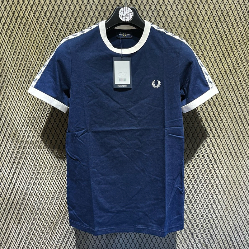 SOLDOUT T Shirt Fred Perry Ringer Taped Original - Carbon Blue ( M6347/885 )