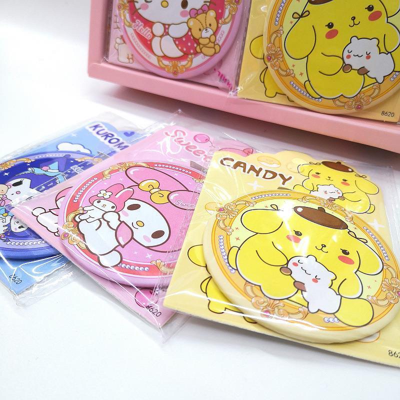 Kaca Bundar Sanrio Kuromi Chinamorol Purin Melody Hellokitty diameter 7cm / kaca bundar motif pompompurin souvenir hampers sanrio / kaca make up mini pocket karakter animal