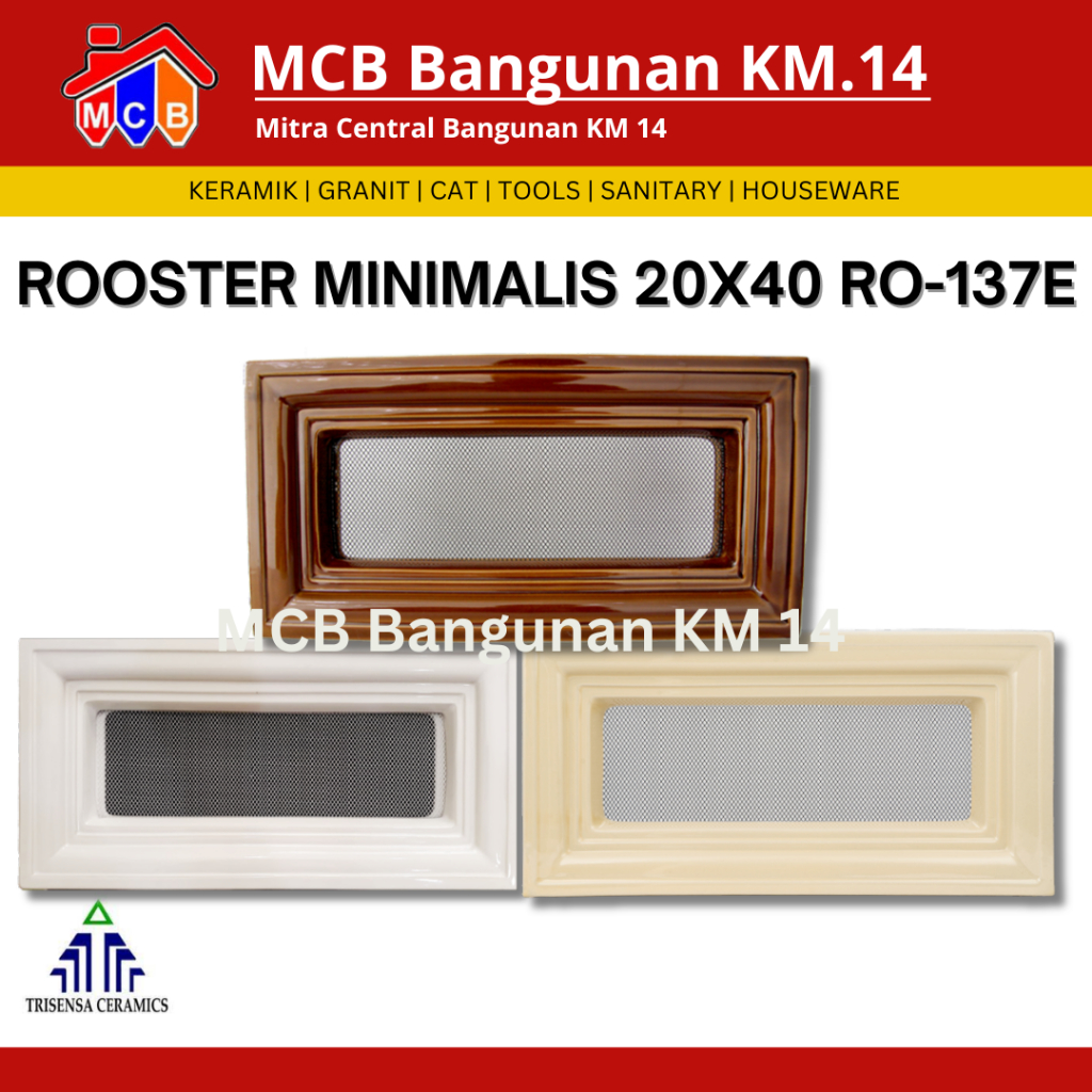 Roster Kawat Nyamuk Keramik Trisensa 20X40 Keramik RO 137E/ Lubang angin dinding