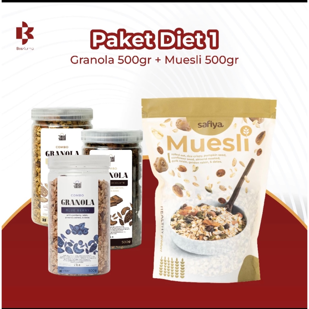 

Granola Timur Tengah 500gr + Muesli Safiya 500gr Premium