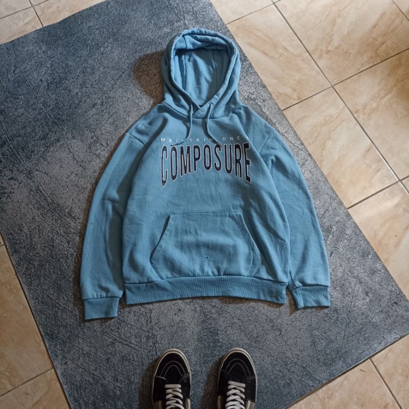 COMPOSURE BIGLOGO BY CLRIDE.N HOODIE BLUE