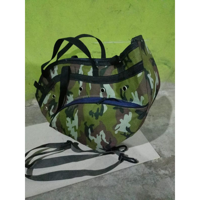 tas kiso ayam army ada kantong,,tas kiso ayam jantan