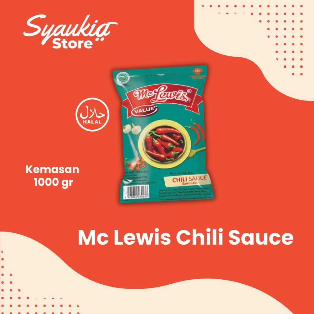 

Mc Lewis Value Chili Sauce 1kg / Saos Pedas Saus Cabai Mclewis 1kg