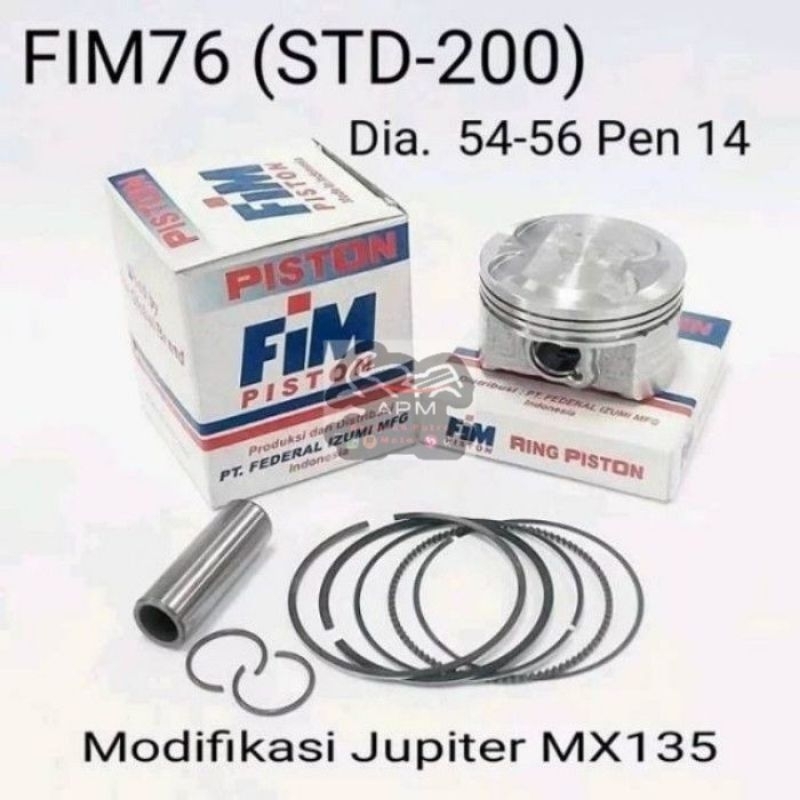 PISTON KIT FIM 76 JUPITER MX 135 Os Std,050,100,150,200 FIM76